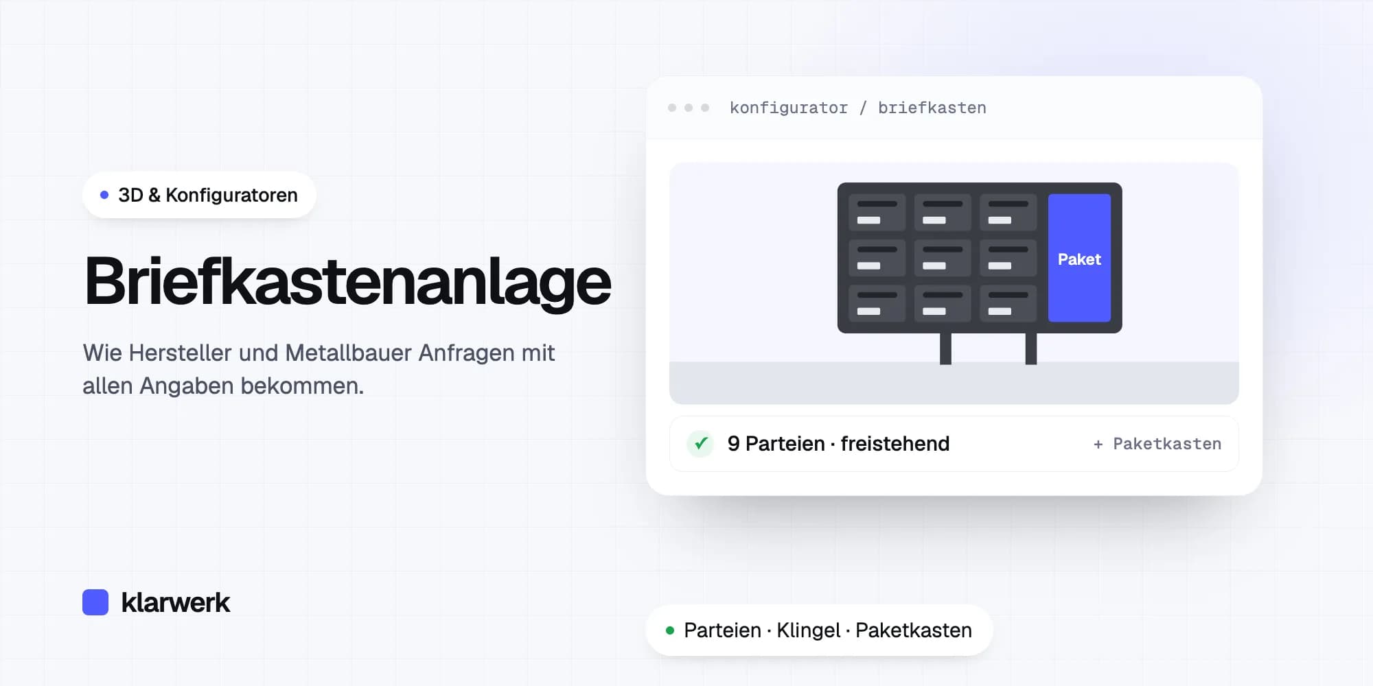 Briefkastenanlage konfigurieren: Anfragen mit allen Angaben