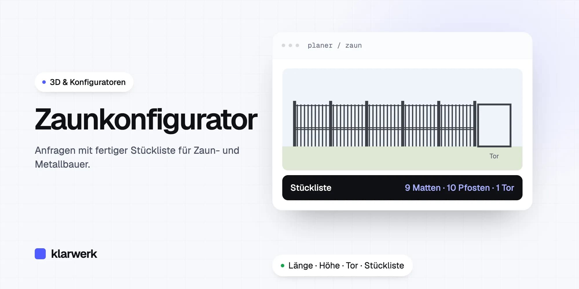 Zaunkonfigurator: Wie Zaun- und Metallbauer Anfragen mit fertiger Stückliste bekommen