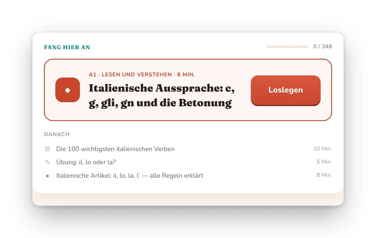 Der nächste Schritt steht immer oben