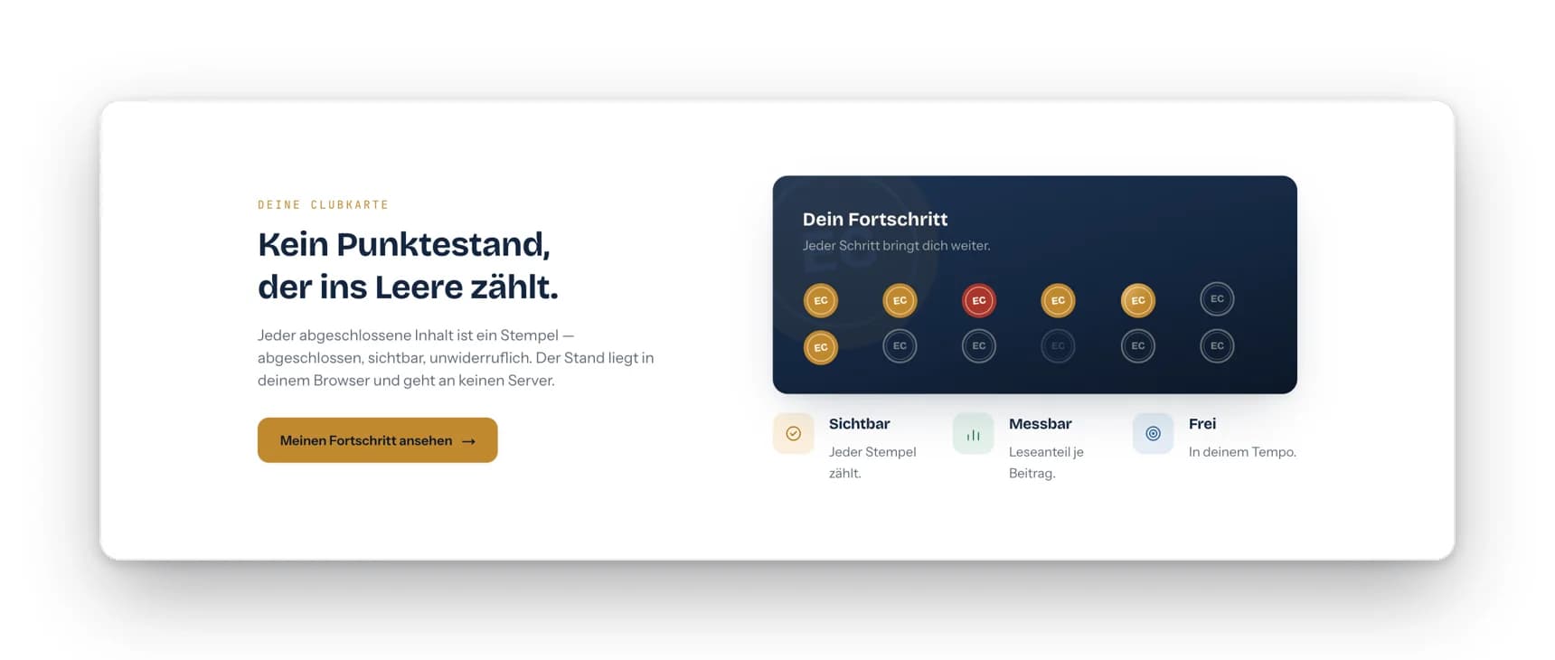 Eine Clubkarte statt Punktestand