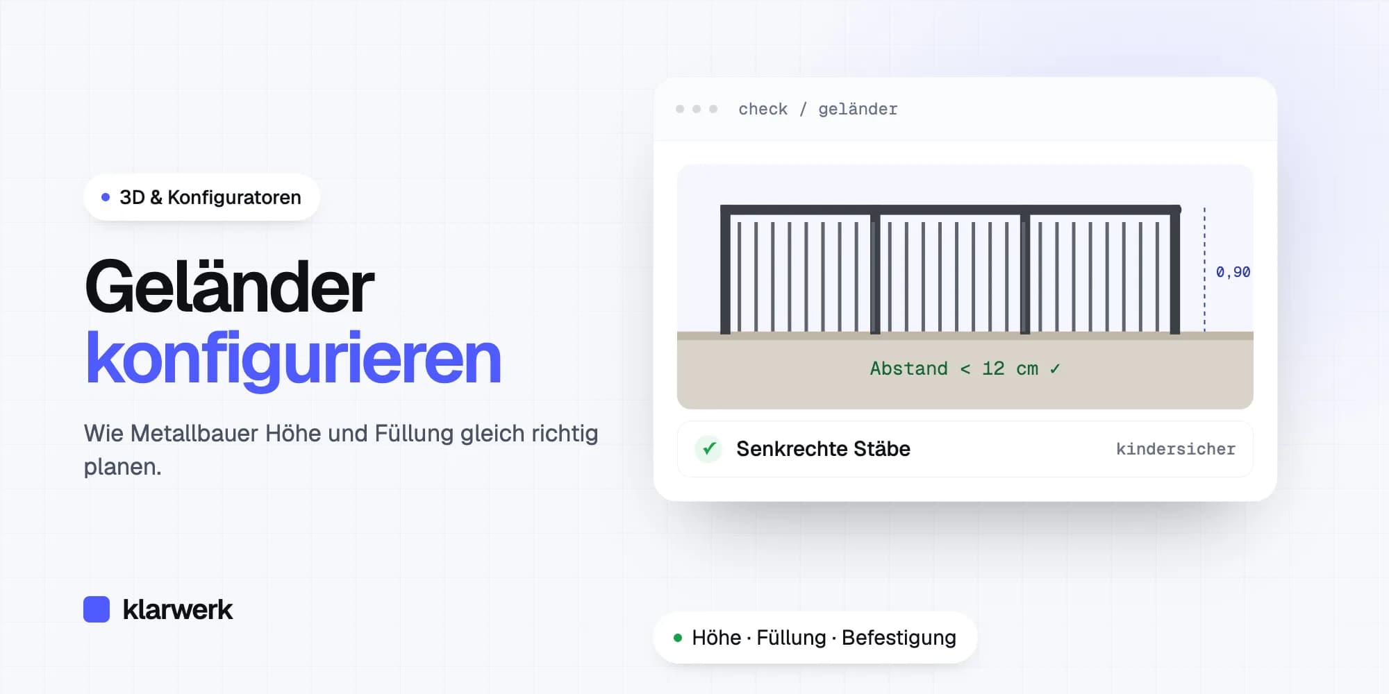 Geländer online konfigurieren: Höhe und Füllung gleich richtig planen