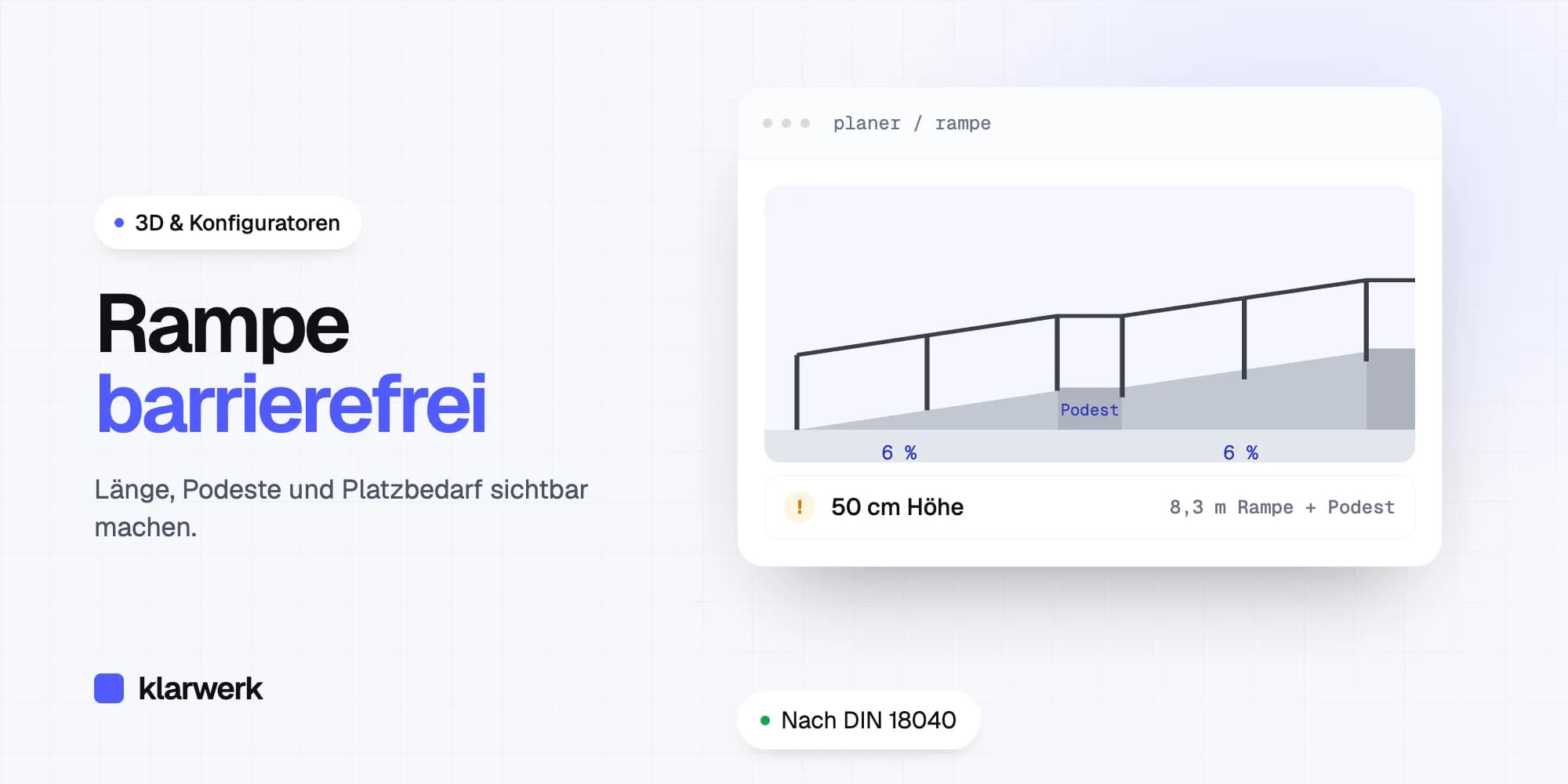 Barrierefreie Rampe planen: Länge, Podeste und Platzbedarf