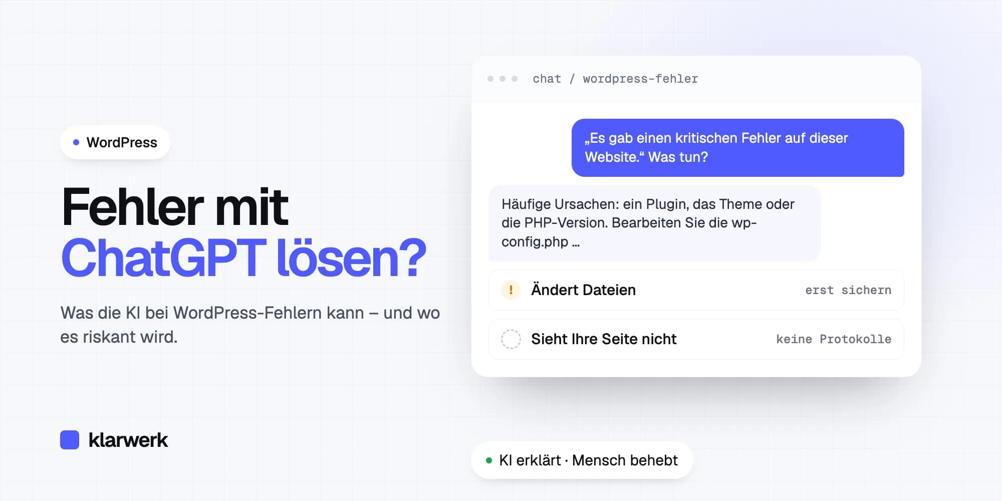 WordPress-Fehler mit ChatGPT lösen: Was die KI kann – und wo es riskant wird