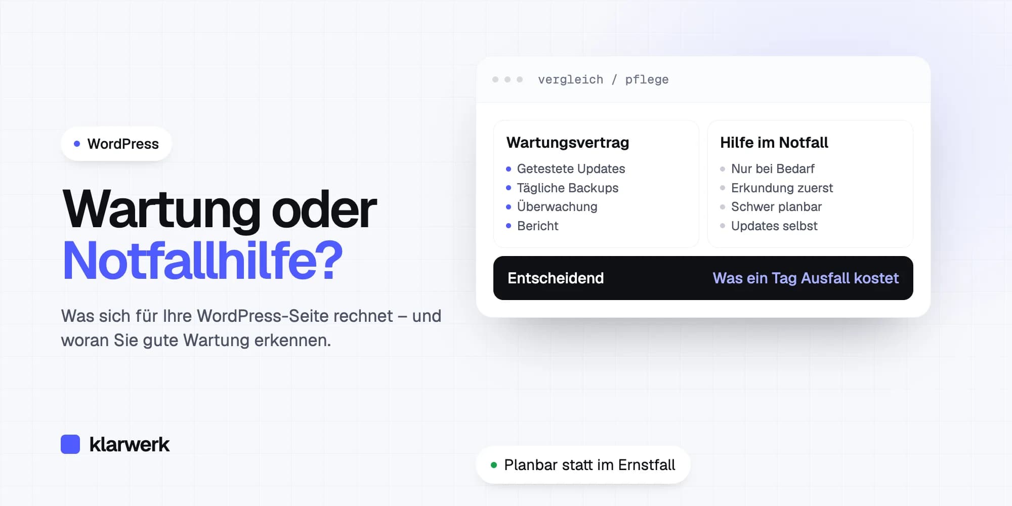 Wartungsvertrag oder Hilfe im Notfall: Was sich für Ihre WordPress-Seite rechnet