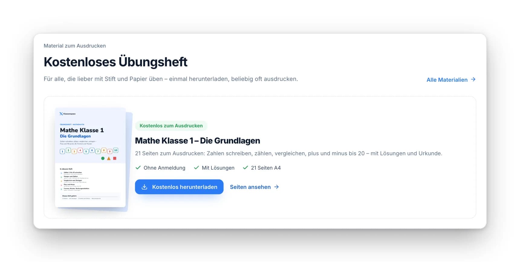 Übungshefte als PDF