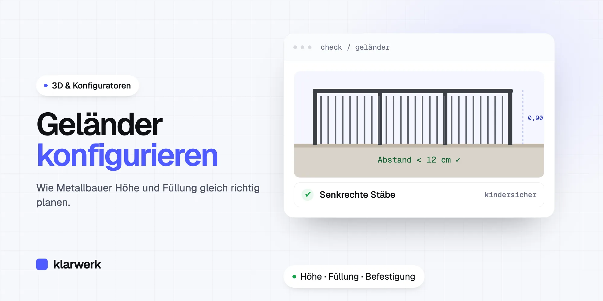 Geländer online konfigurieren: Höhe und Füllung gleich richtig planen