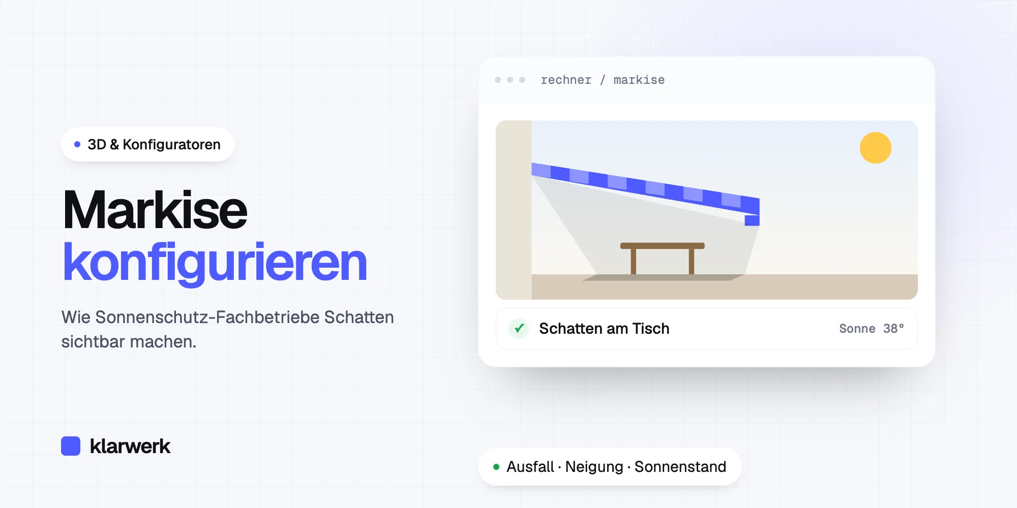 Markise online konfigurieren: Schatten sichtbar machen