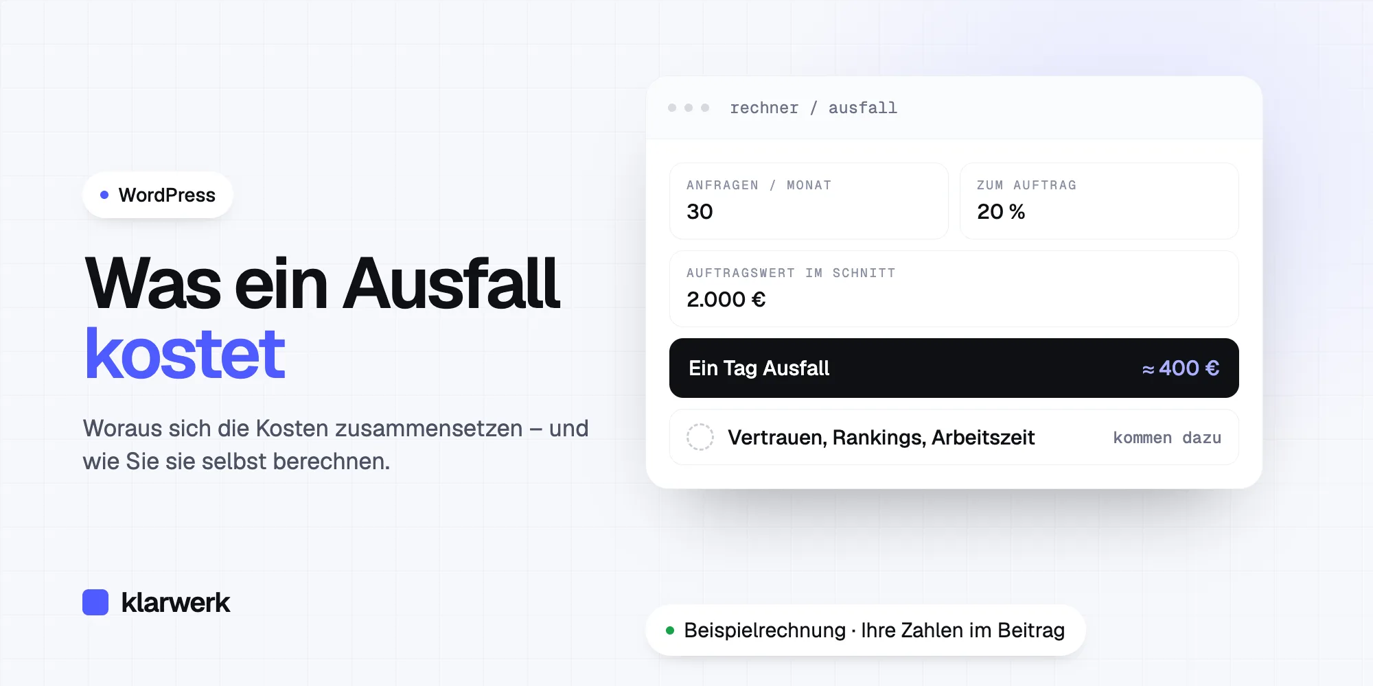 Was ein Website-Ausfall kostet – und wie Sie es für Ihren Betrieb berechnen
