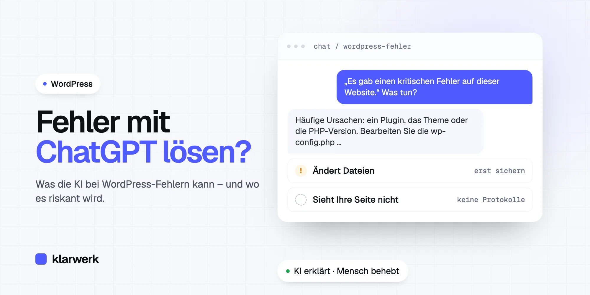 WordPress-Fehler mit ChatGPT lösen: Was die KI kann – und wo es riskant wird