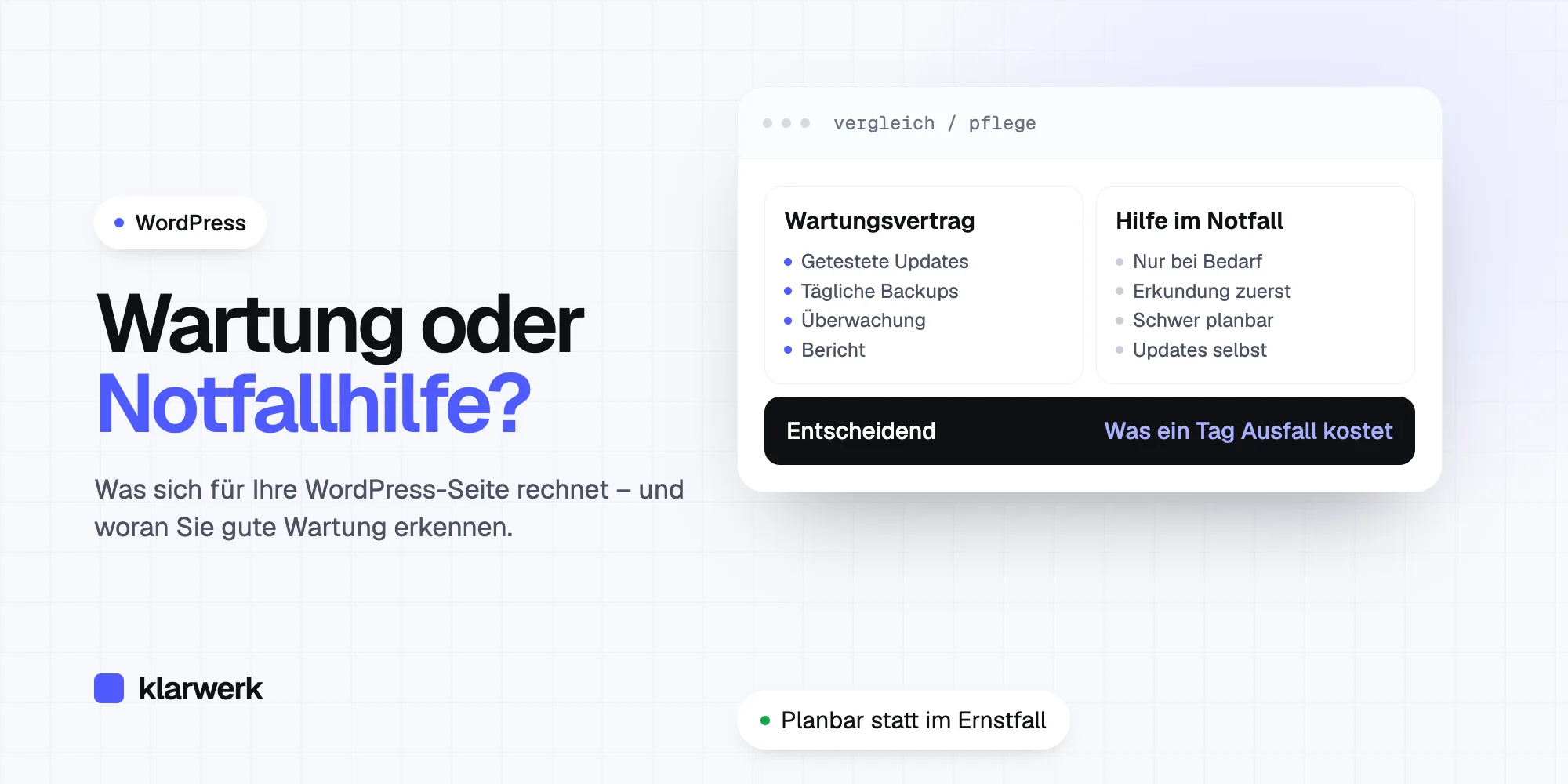Wartungsvertrag oder Hilfe im Notfall: Was sich für Ihre WordPress-Seite rechnet