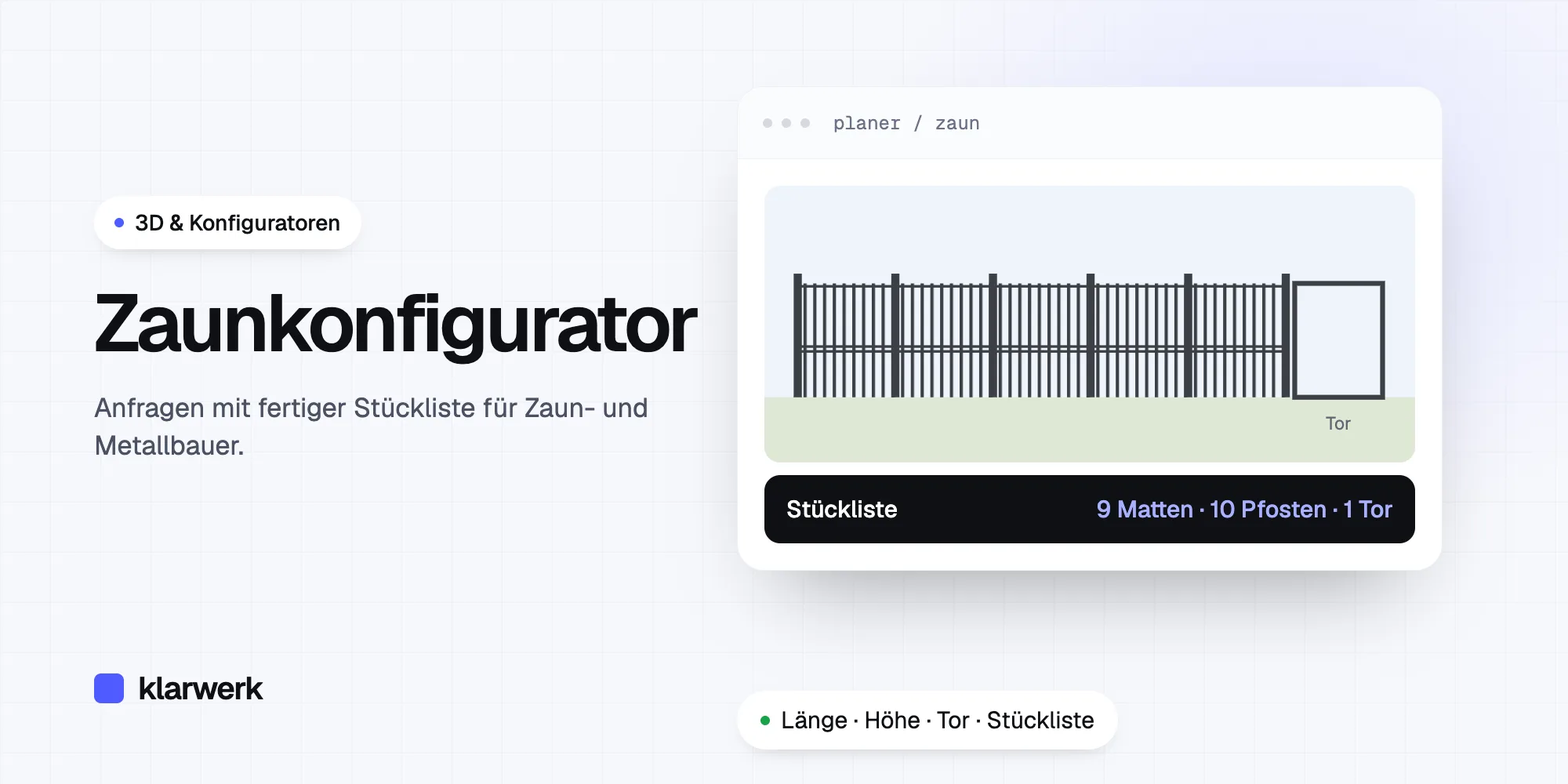 Zaunkonfigurator: Wie Zaun- und Metallbauer Anfragen mit fertiger Stückliste bekommen